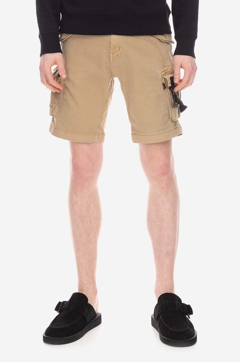 Šortky Alpha Industries Special OPS Short 106254.14-beige, pánske, béžová farba
