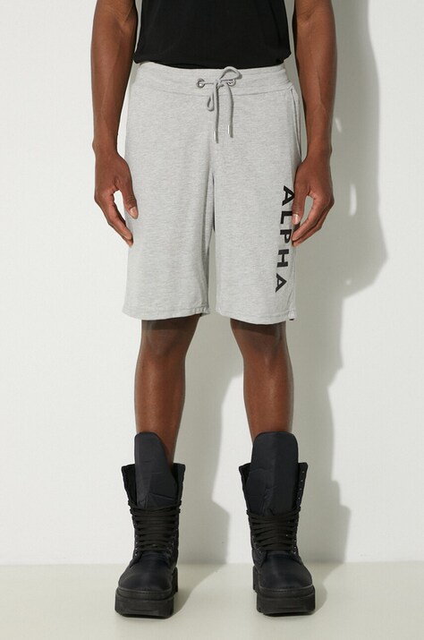 Alpha Industries szorty Alpha Jersey męskie kolor szary 116366.17-SZARY