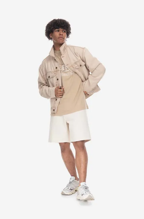 Bavlnené rifľové šortky Carhartt WIP Newel Short I029149-NATURAL, béžová farba
