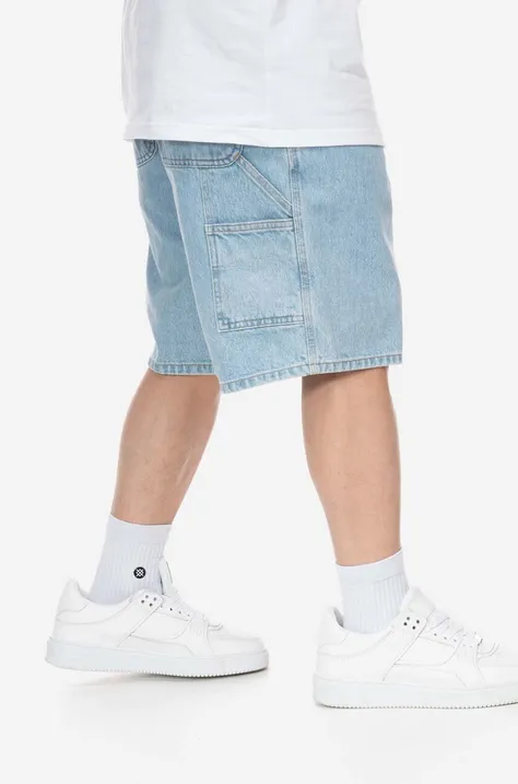 Carhartt WIP szorty jeansowe bawełniane Single Knee Short kolor niebieski I032026-BLUESTONE