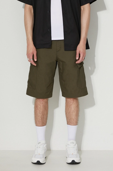 Памучен къс панталон Carhartt WIP Regular Cargo Short I028246 BLACK в зелено