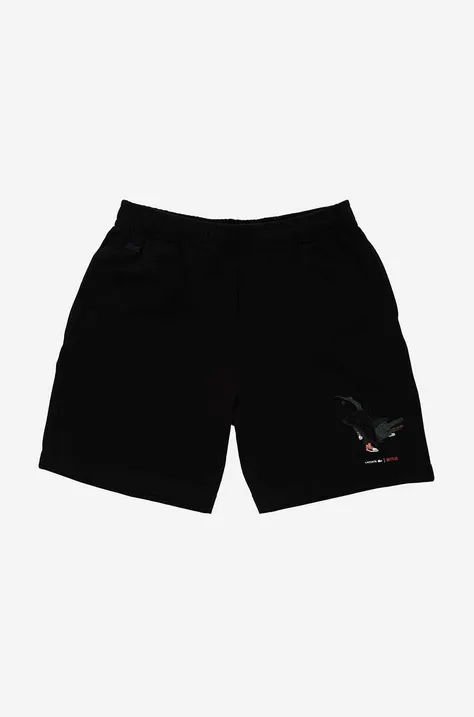 Pamučne kratke hlače Lacoste boja: crna, GH7582-031