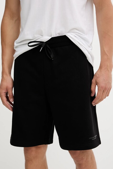Armani Exchange pantaloni scurți din bumbac culoarea negru, XM001300 AF20934