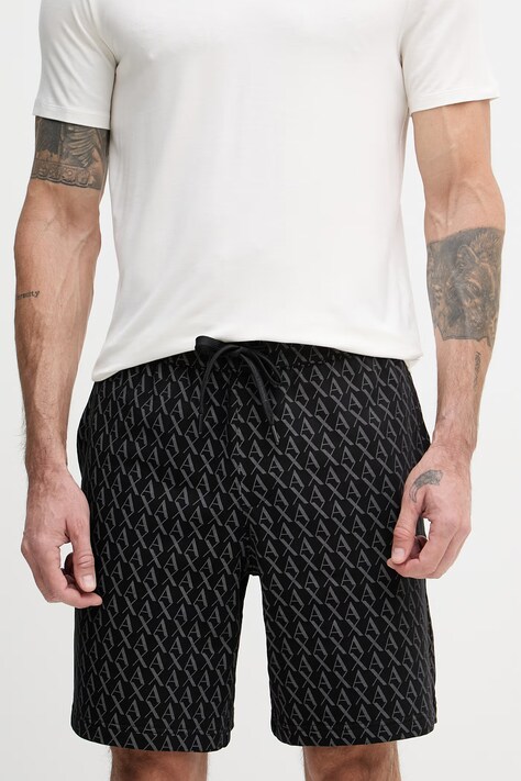 Armani Exchange teplákové šortky pánske bavlnené čierne high waist XM001227 AF11847