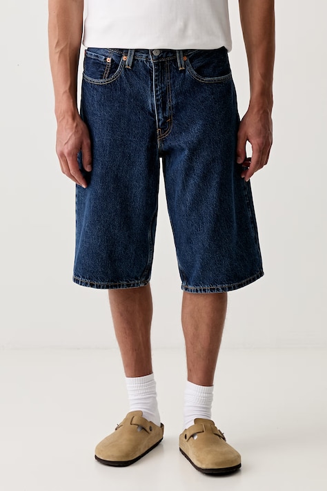 Levi's σορτς γυναικεία ντένιμ 470 BAGGY μπλε ψηλή 0062W