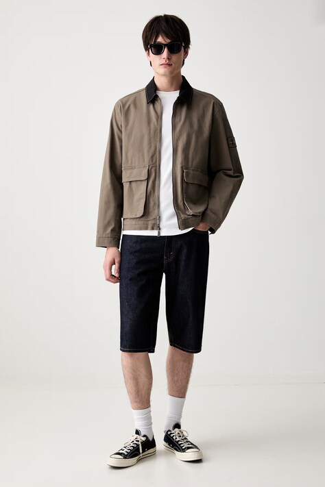 Levi's szorty damskie jeansowe 470 BAGGY granatowe high waist 0062W
