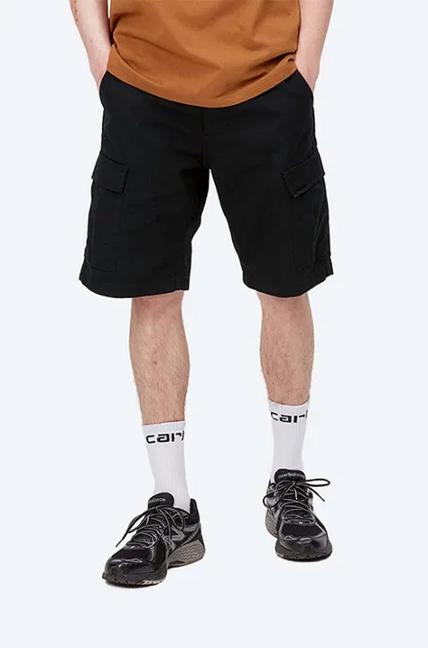 Хлопковые шорты Carhartt WIP цвет чёрный однотонные I028245.BLACK-BLACK