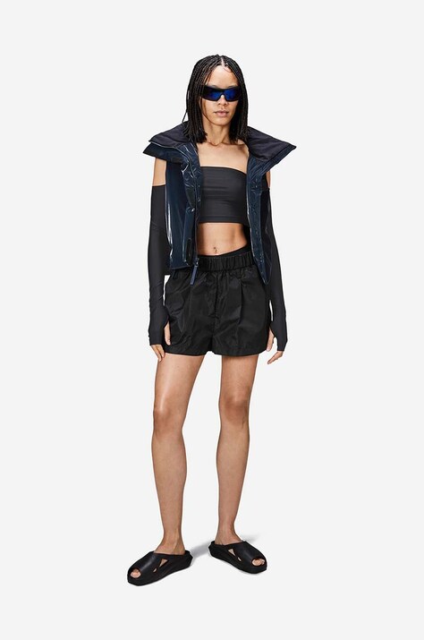 Rains szorty 18950 Shorts W Wide kolor czarny gładkie 18950-BLACK.