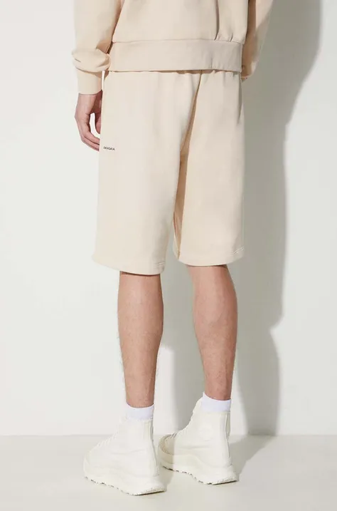 Bavlnené šortky Pangaia béžová farba, jednofarebné