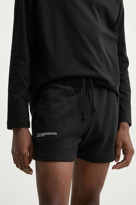 Бавовняні шорти Pangaia колір чорний однотонні