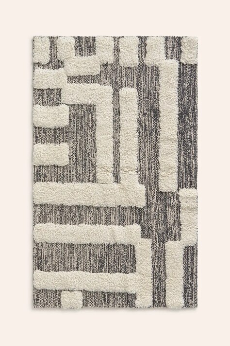 Хлопковый коврик Calma House Kioto 60 x 90 cm цвет чёрный