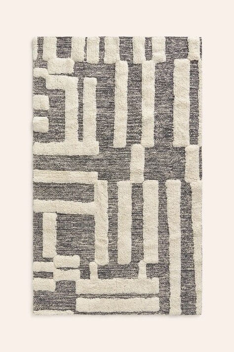 Бавовняний килим Calma House Kioto 90 x 150 cm колір чорний