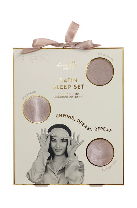 Комплект - подушка, повязка на голову и резинка для волос Danielle Beauty Satin Sleep Set