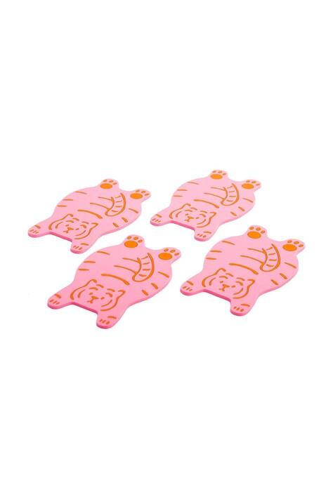 Sada podložek pod sklenice Helio Ferretti Tiger 4-pack růžová barva