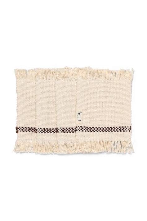 ferm LIVING set di sottobicchieri Savor pacco da 4 colore beige