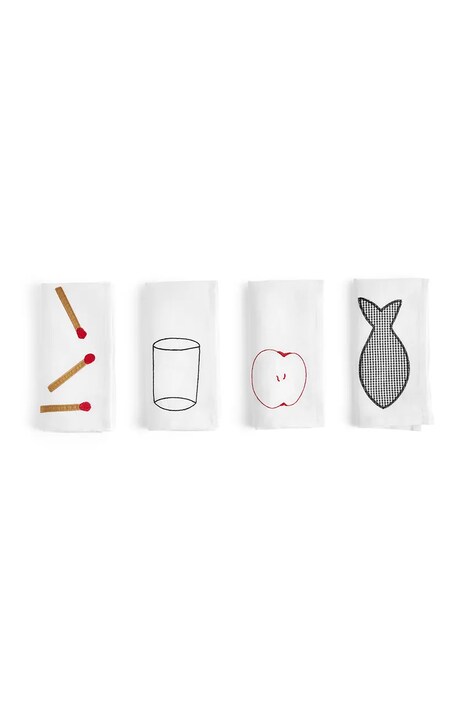 HAY zestaw serwetek Sobremesa 45 x 45 cm 4-pack kolor biały