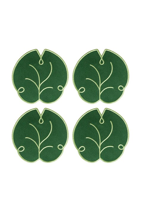 Octaevo zestaw podkładek pod szklanki Lily 14 x 14 cm 4-pack kolor zielony