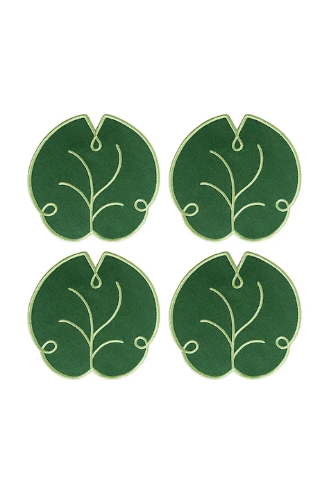 Octaevo zestaw podkładek pod szklanki Lily 14 x 14 cm 4-pack kolor zielony