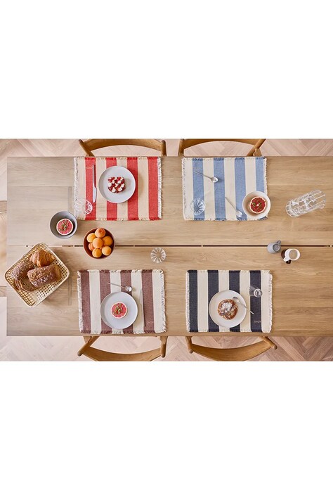 OYOY podkładka pod talerz bawełniana Toppu 48 x 36 cm 2-pack kolor niebieski