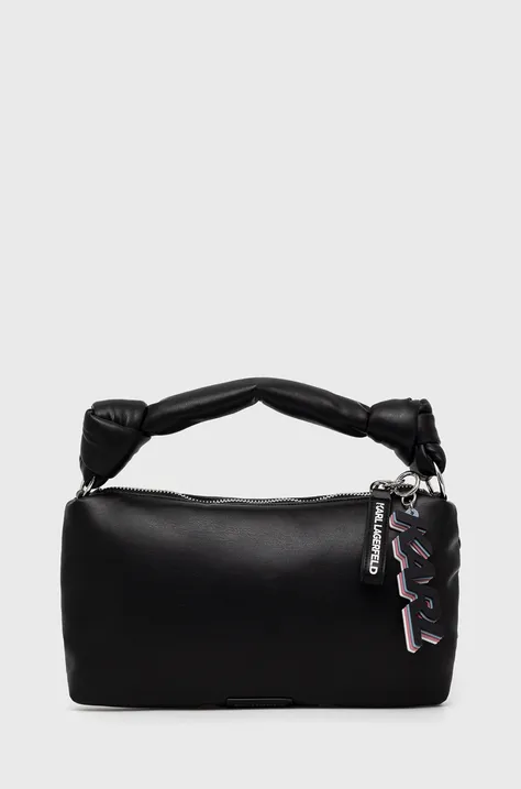 Кожена чанта Karl Lagerfeld в черно