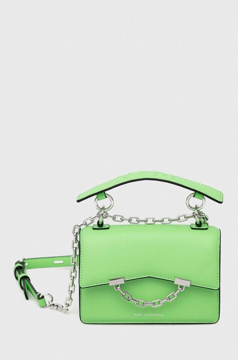 Karl Lagerfeld poseta de piele culoarea verde