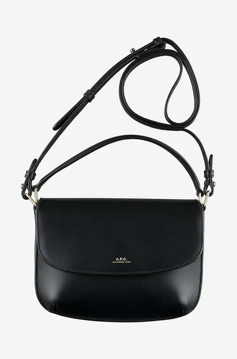 Кожаная сумочка A.P.C. цвет чёрный PXAWV.F61629-BLACK