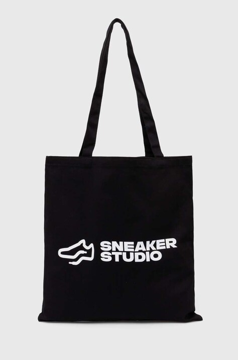 Памучна чанта SneakerStudio в черно