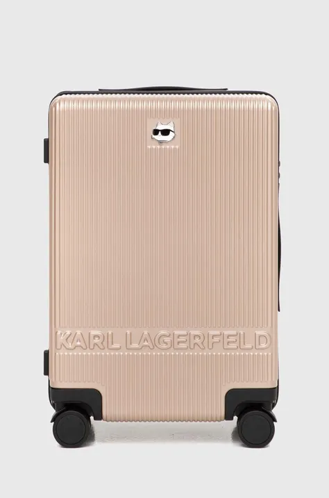 Валіза Karl Lagerfeld колір бежевий