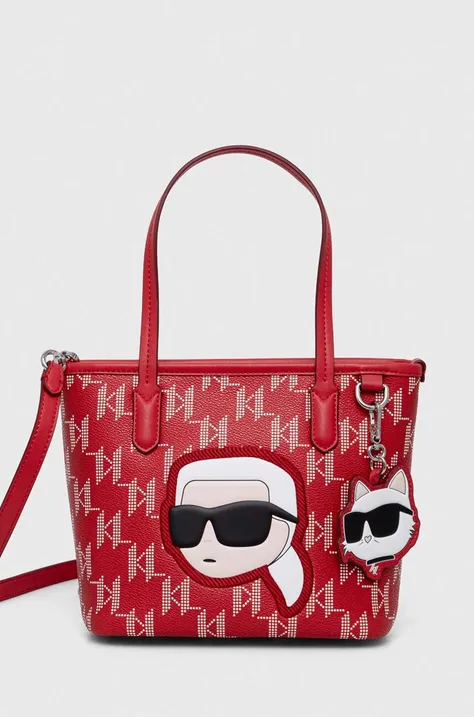 Τσάντα Karl Lagerfeld χρώμα: κόκκινο