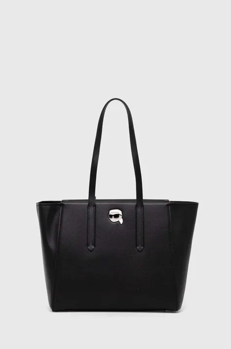 Шкіряна сумочка Karl Lagerfeld колір чорний