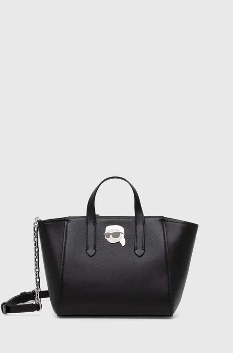 Kožna torba Karl Lagerfeld boja: crna, 245W3051