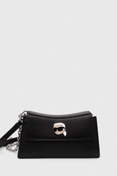 Karl Lagerfeld poseta de piele culoarea negru, 245W3053