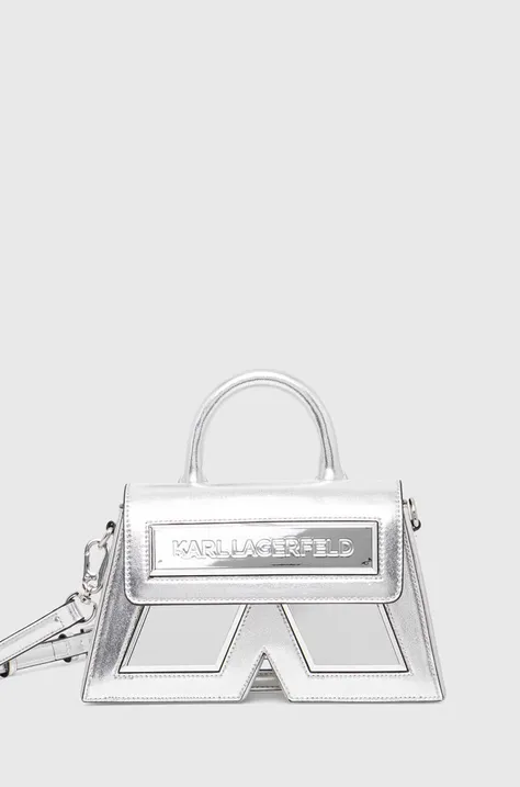 Torbica Karl Lagerfeld srebrna barva, 245W3095