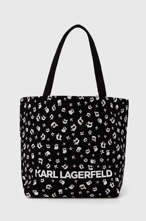 Dvostranska torba Karl Lagerfeld črna barva, 245W3851