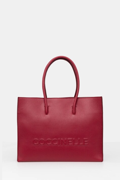 Coccinelle geantă de piele COCCINELLEMYRTHA MAXI LOG culoarea bordo, E1 QBB 18 02 01