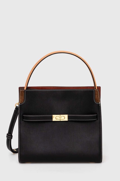 Tory Burch poseta de piele CN culoarea negru, 61302.001
