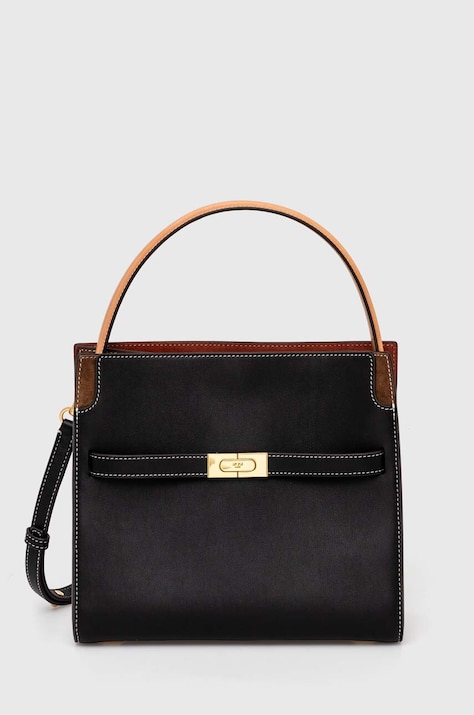 Tory Burch poseta de piele CN culoarea negru, 61302.001