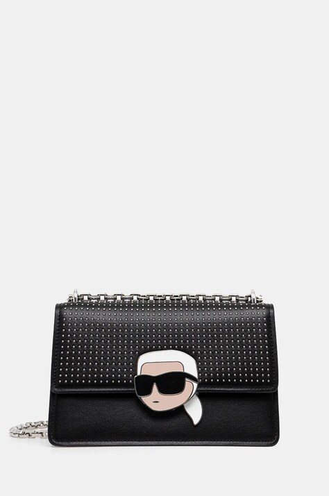 Karl Lagerfeld poseta de piele culoarea negru, 246W3027