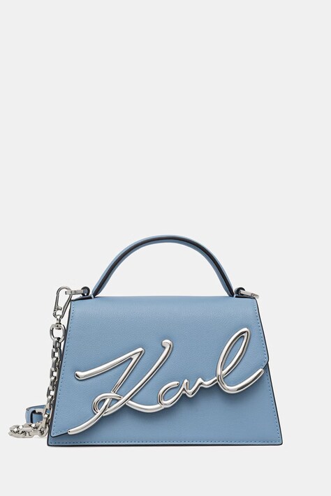 Karl Lagerfeld torebka crossbody damska skórzana K/SIGNATURE niebieska A1W30038
