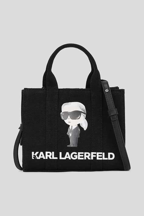 Karl Lagerfeld geantă de bumbac culoarea negru, A3W50109