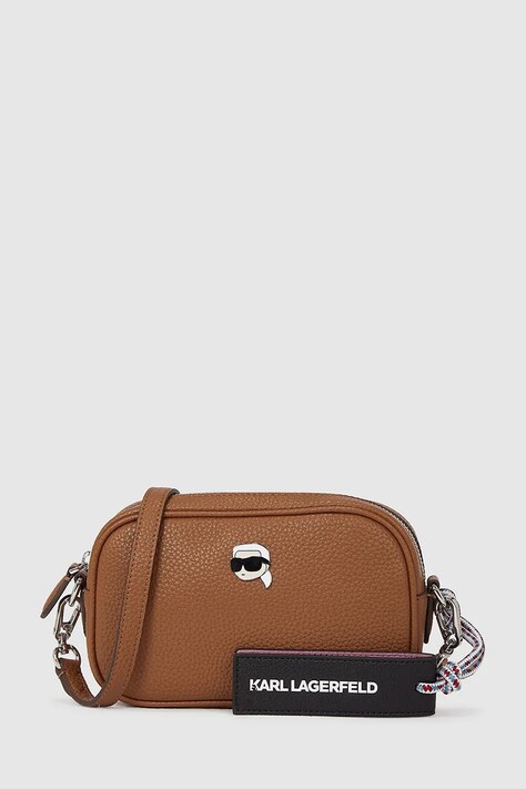 Τσάντα Karl Lagerfeld χρώμα: καφέ, A4W30248