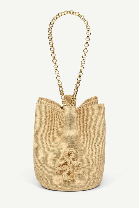 Ruslan Baginskiy torebka Ruslan Baginskiy Chain Strap HatBag kolor beżowy BBCT036-RAF-73M-BHRPRB