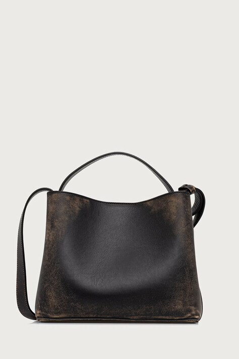 AESTHER EKME Mini Sac torebka crossbody damska skórzana czarna 06COMSC100
