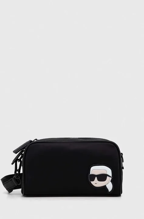 Torbica za okoli pasu Karl Lagerfeld črna barva