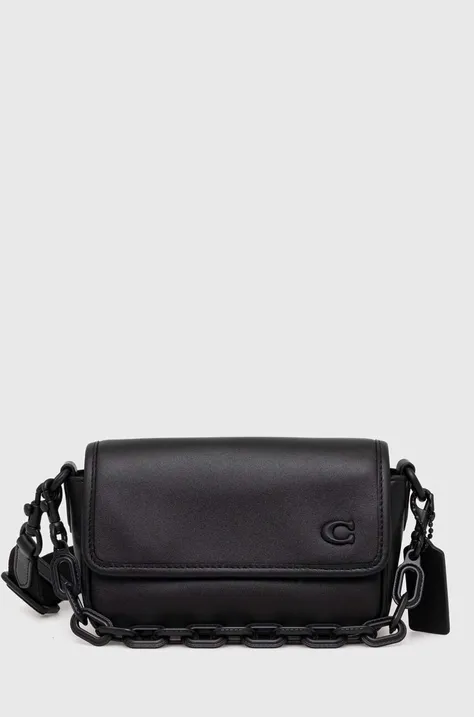 Δερμάτινη τσάντα Coach χρώμα: μαύρο, CR754