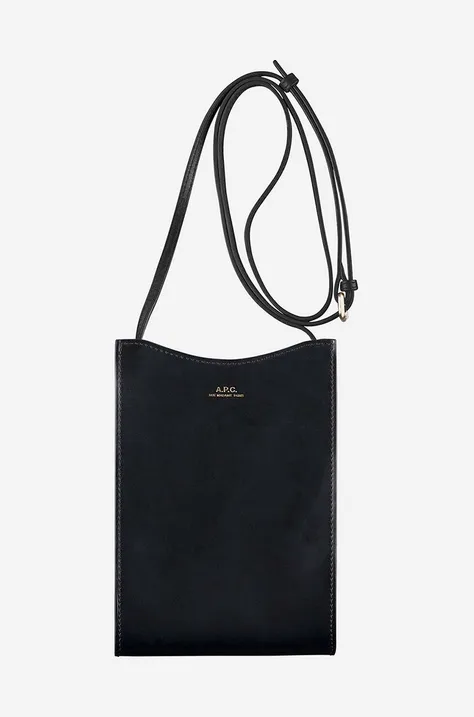 Шкіряна сумка A.P.C. Neck Pouch Jamie PXB колір чорний PXBMW.F63412-GREIGE