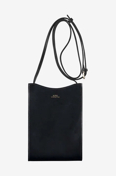 A.P.C. leather pouch Neck Pouch Jamie PXB black color