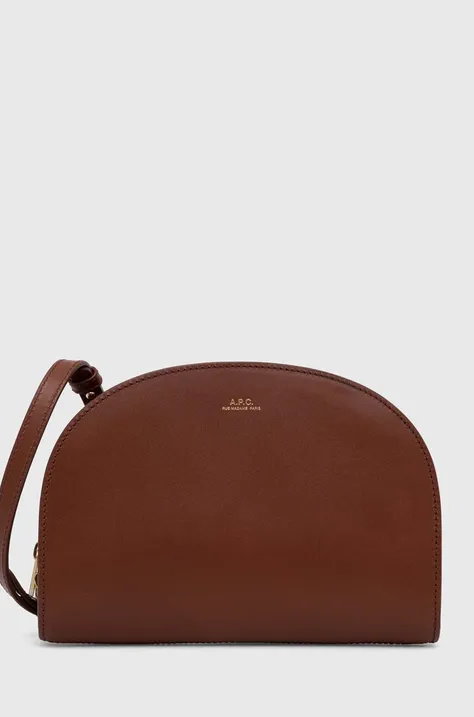 A.P.C. cotton handbag Lune brown color