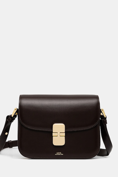 Kožená kabelka A.P.C. A.P.C. Sac Grace Mini hnedá farba, PXBMW-F61515