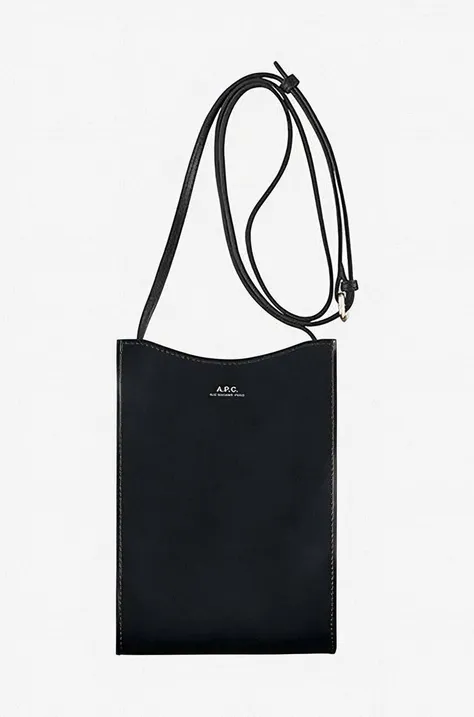 Kožna torbica A.P.C. boja: crna